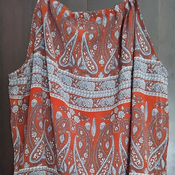 Ashley Stewart Orange and Red Sleeveless Camisole with Paisley Print. NWOT - Picture 3 of 3